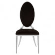 Elisa Black Velvet Dining Chair, Foam, Stainless Steel, Silver