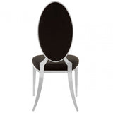 Elisa Black Velvet Dining Chair, Foam, Stainless Steel, Silver