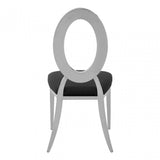 Yasmin Round Back Dining Chair, Sponge, Stainless Steel, Silver