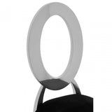 Yasmin Round Back Dining Chair, Sponge, Stainless Steel, Silver