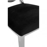 Yasmin Round Back Dining Chair, Sponge, Stainless Steel, Silver