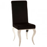 Elisa Dining Chair with Silver Frame, Foam, Stainless Steel, Black