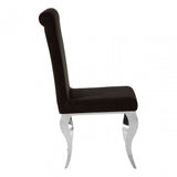 Elisa Dining Chair with Silver Frame, Foam, Stainless Steel, Black