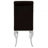 Elisa Dining Chair with Silver Frame, Foam, Stainless Steel, Black
