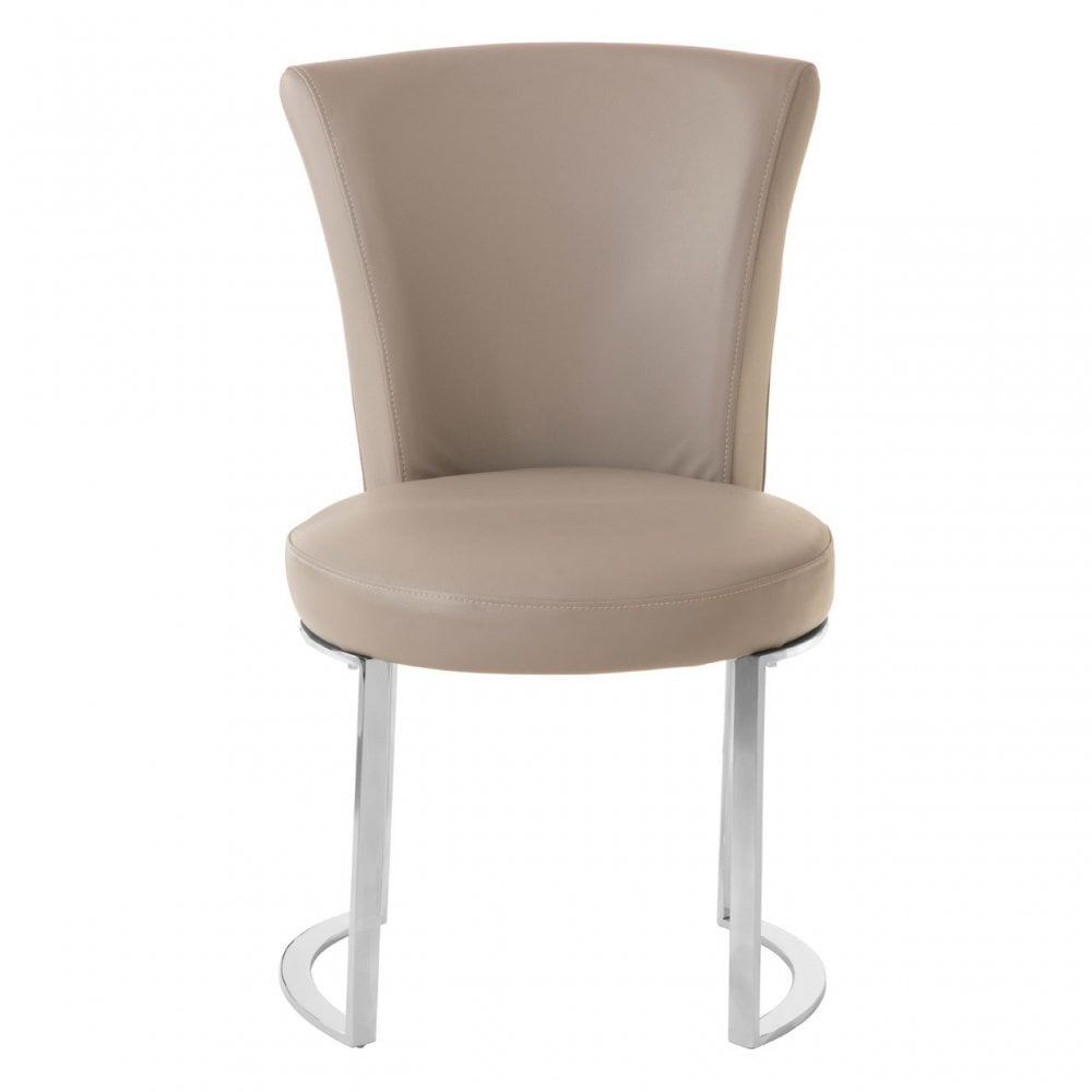 Elisa Grey Faux Leather Dining Chair, Foam, Stainless Steel, Grey