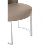 Elisa Grey Faux Leather Dining Chair, Foam, Stainless Steel, Grey