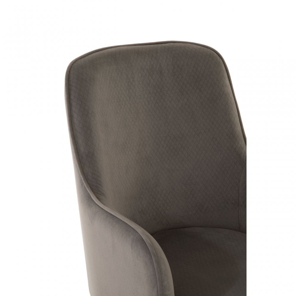 Elisa Black Velvet Dining Chair, Foam, Stainless Steel, Grey