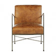 Maryn Light Brown Leather Dining Chair, Leather, Iron, Brown