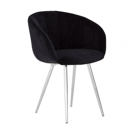 Chiqui Dining Chair, Stainless Steel, Black