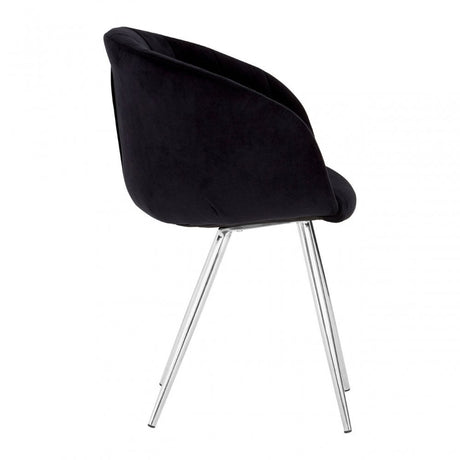 Chiqui Dining Chair, Stainless Steel, Black