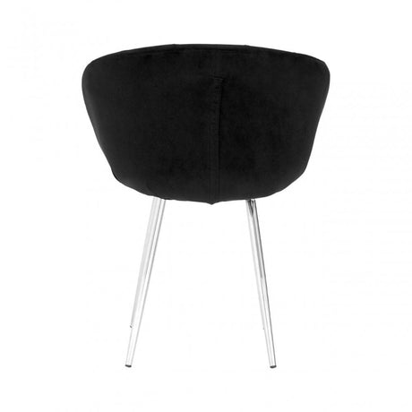 Chiqui Dining Chair, Stainless Steel, Black
