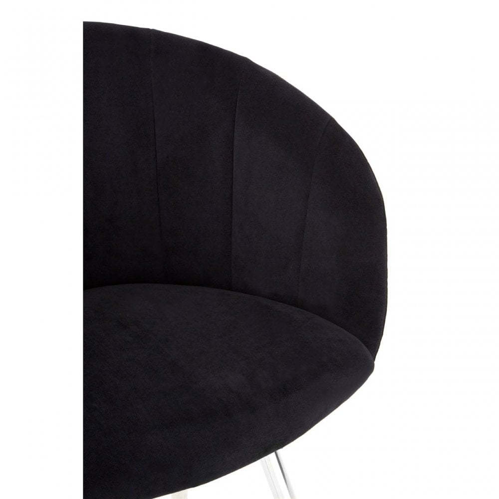Chiqui Dining Chair, Stainless Steel, Black