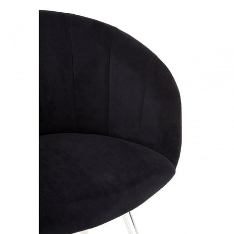 Chiqui Dining Chair, Stainless Steel, Black
