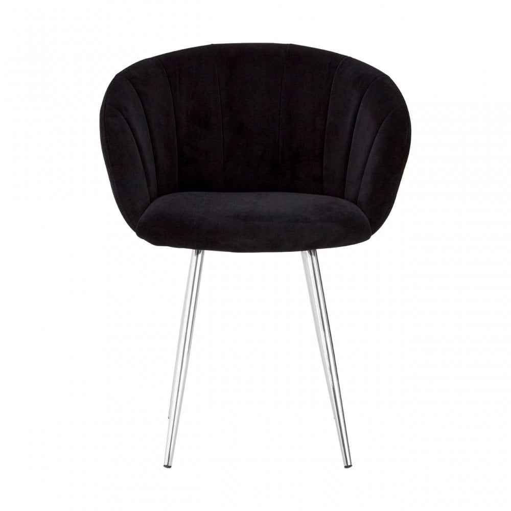 Chiqui Dining Chair, Stainless Steel, Black