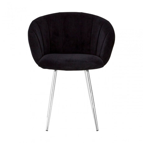 Chiqui Dining Chair, Stainless Steel, Black