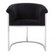 Chiqui Black Velvet Dining Chair, Stainless Steel, Black