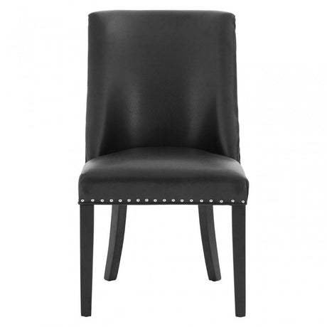 Rodeo Dining Chair, Birchwood, Leather Effect, Black