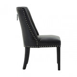 Rodeo Dining Chair, Birchwood, Leather Effect, Black