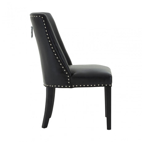 Rodeo Dining Chair, Birchwood, Leather Effect, Black
