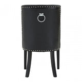 Rodeo Dining Chair, Birchwood, Leather Effect, Black
