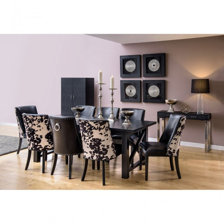 Rodeo Dining Chair, Birchwood, Leather Effect, Black