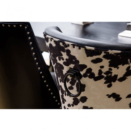 Rodeo Dining Chair, Birchwood, Leather Effect, Black