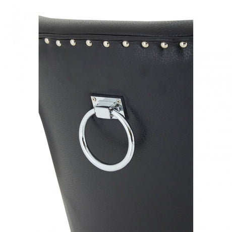 Rodeo Dining Chair, Birchwood, Leather Effect, Black