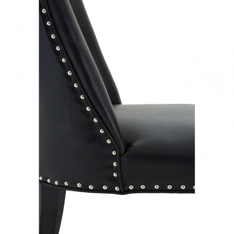 Rodeo Dining Chair, Birchwood, Leather Effect, Black