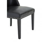 Rodeo Dining Chair, Birchwood, Leather Effect, Black