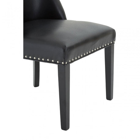 Rodeo Dining Chair, Birchwood, Leather Effect, Black