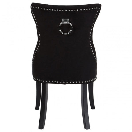 Buffet Regents Dining Chair, Birchwood, Cotton Velvet, Black