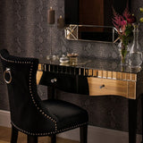 Buffet Regents Dining Chair, Birchwood, Cotton Velvet, Black