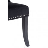 Buffet Regents Dining Chair, Birchwood, Cotton Velvet, Black