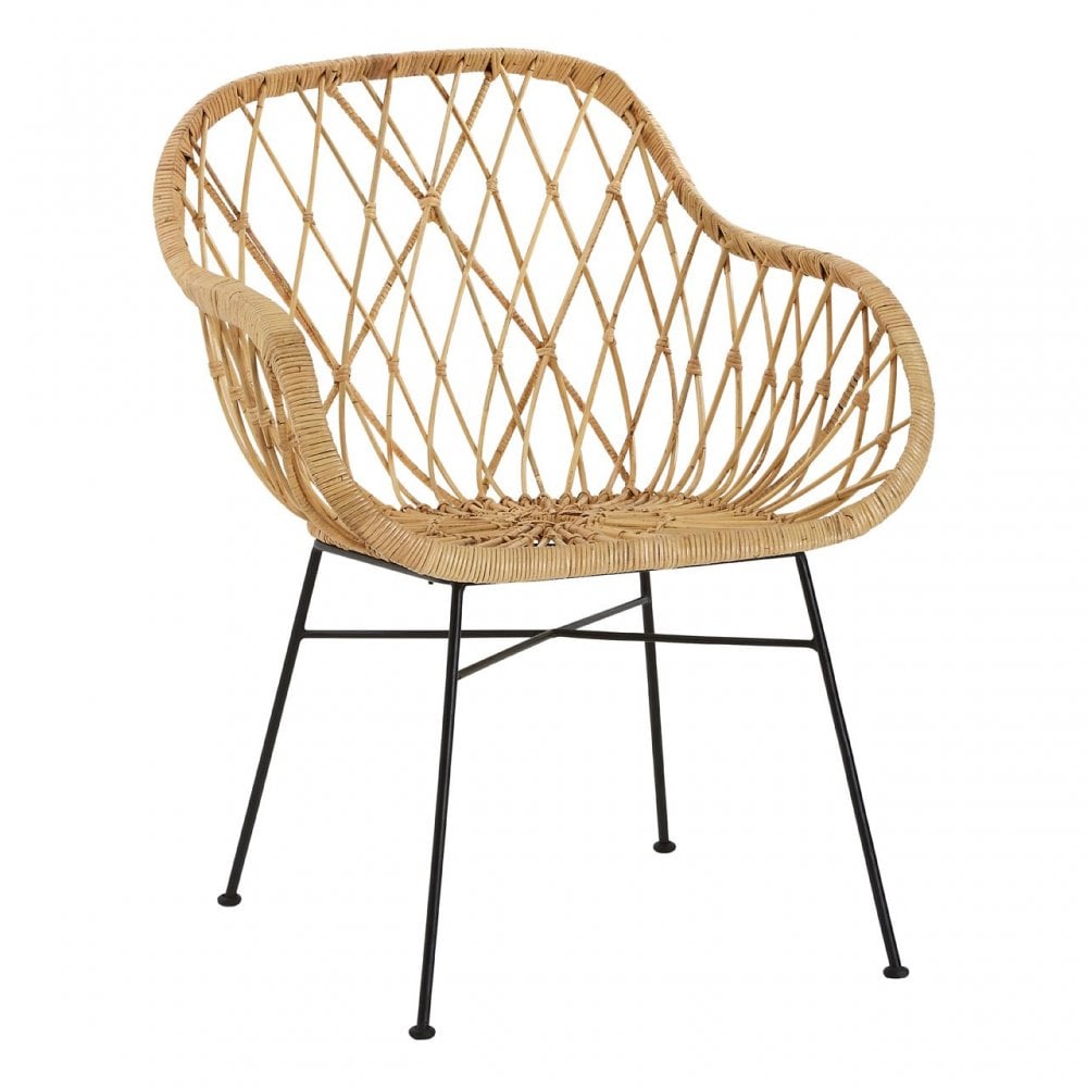 Java Flower Chair, Rattan, Iron, Natural