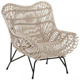 Java Occasional Chair, Rattan, Iron, Natural