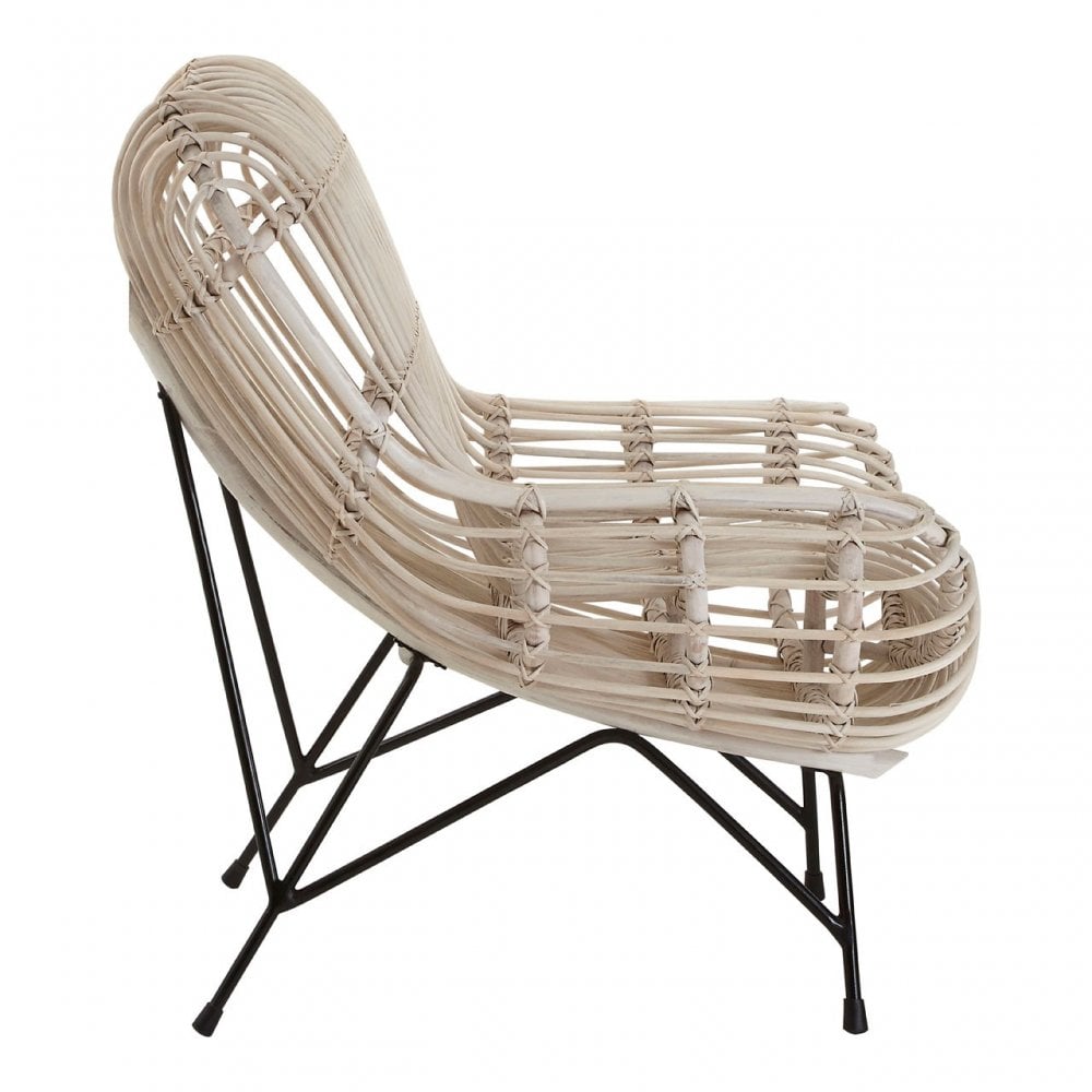 Java Occasional Chair, Rattan, Iron, Natural