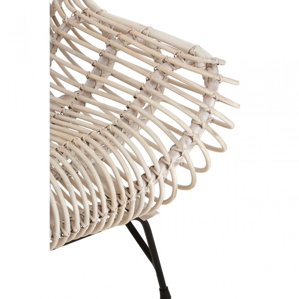 Java Occasional Chair, Rattan, Iron, Natural