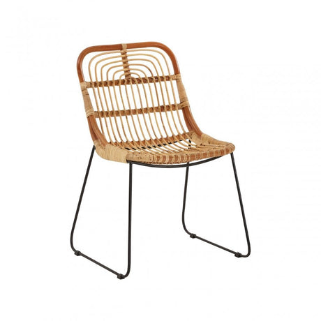 Java Tiger Chair, Rattan, Iron, Natural