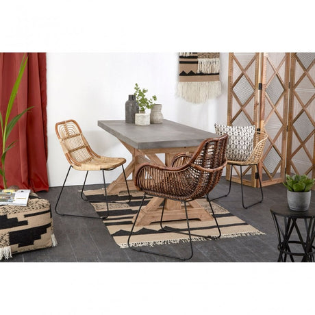 Java Tiger Chair, Rattan, Iron, Natural