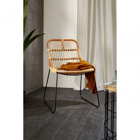 Java Tiger Chair, Rattan, Iron, Natural