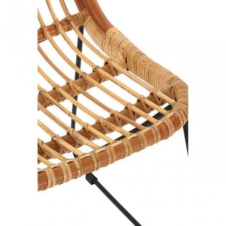 Java Tiger Chair, Rattan, Iron, Natural
