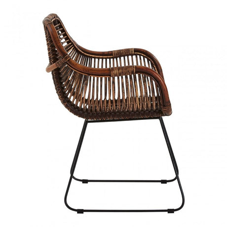 Java Gita Chair, Rattan, Iron, Natural
