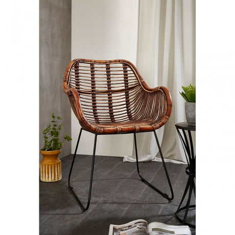 Java Gita Chair, Rattan, Iron, Natural