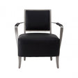 Moda Chair, Stainless Steel, Leather, Black