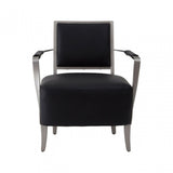 Moda Chair, Stainless Steel, Leather, Black