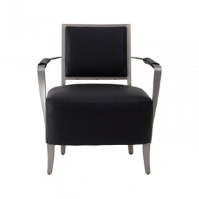 Moda Chair, Stainless Steel, Leather, Black