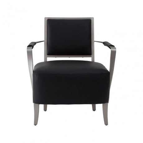 Moda Chair, Stainless Steel, Leather, Black