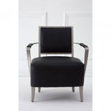 Moda Chair, Stainless Steel, Leather, Black