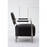 Moda Chair, Stainless Steel, Leather, Black