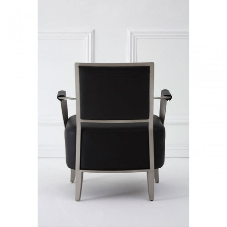 Moda Chair, Stainless Steel, Leather, Black